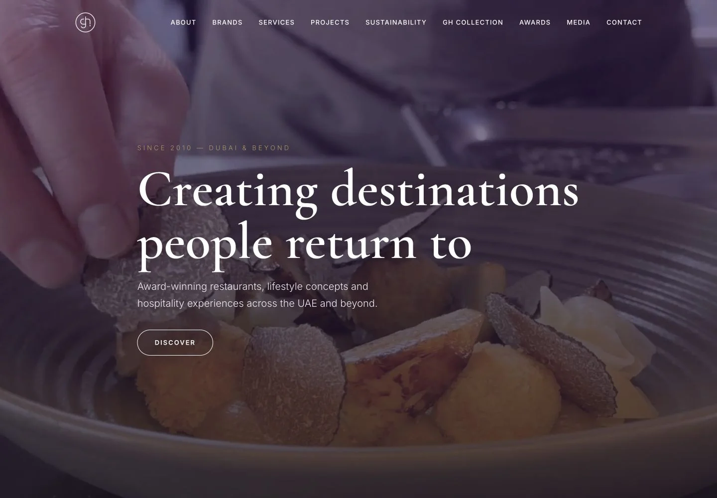 Gates Hospitality website homepage